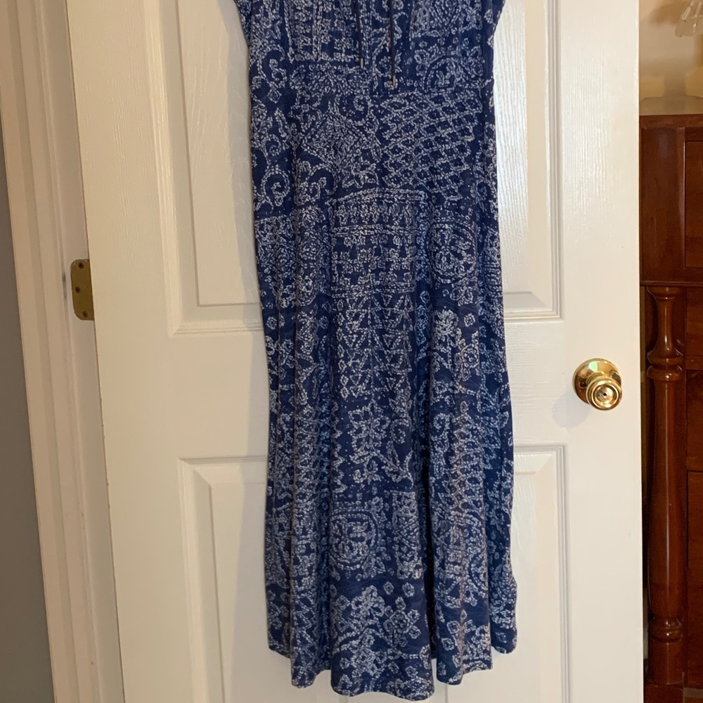 Chaps Maxi Dress, Blue and White, Size Petite Medium - Picture 7 of 12